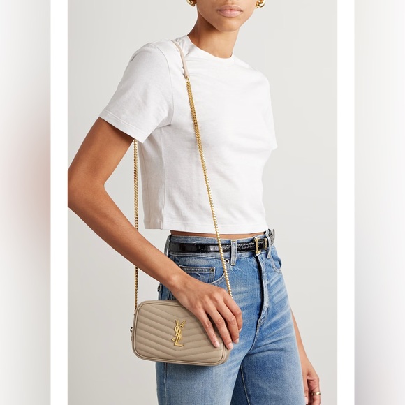 Saint Laurent Beige Quilted Mini Lou Crossbody Bag 🧡 - Picture 15 of 15